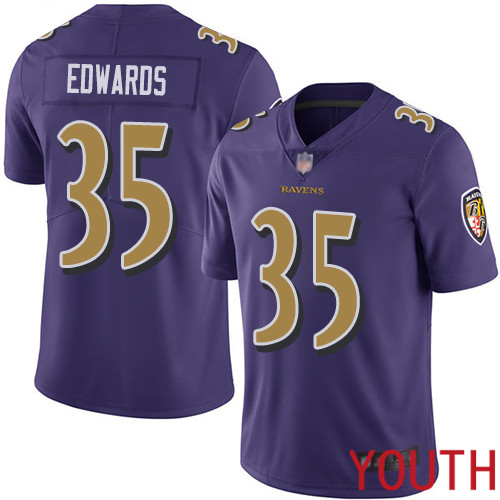 Baltimore Ravens Limited Purple Youth Gus Edwards Jersey NFL Football #35 Rush Vapor Untouchable